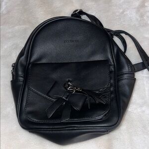 Elegant Black Backpack with Bow by Ecosusi